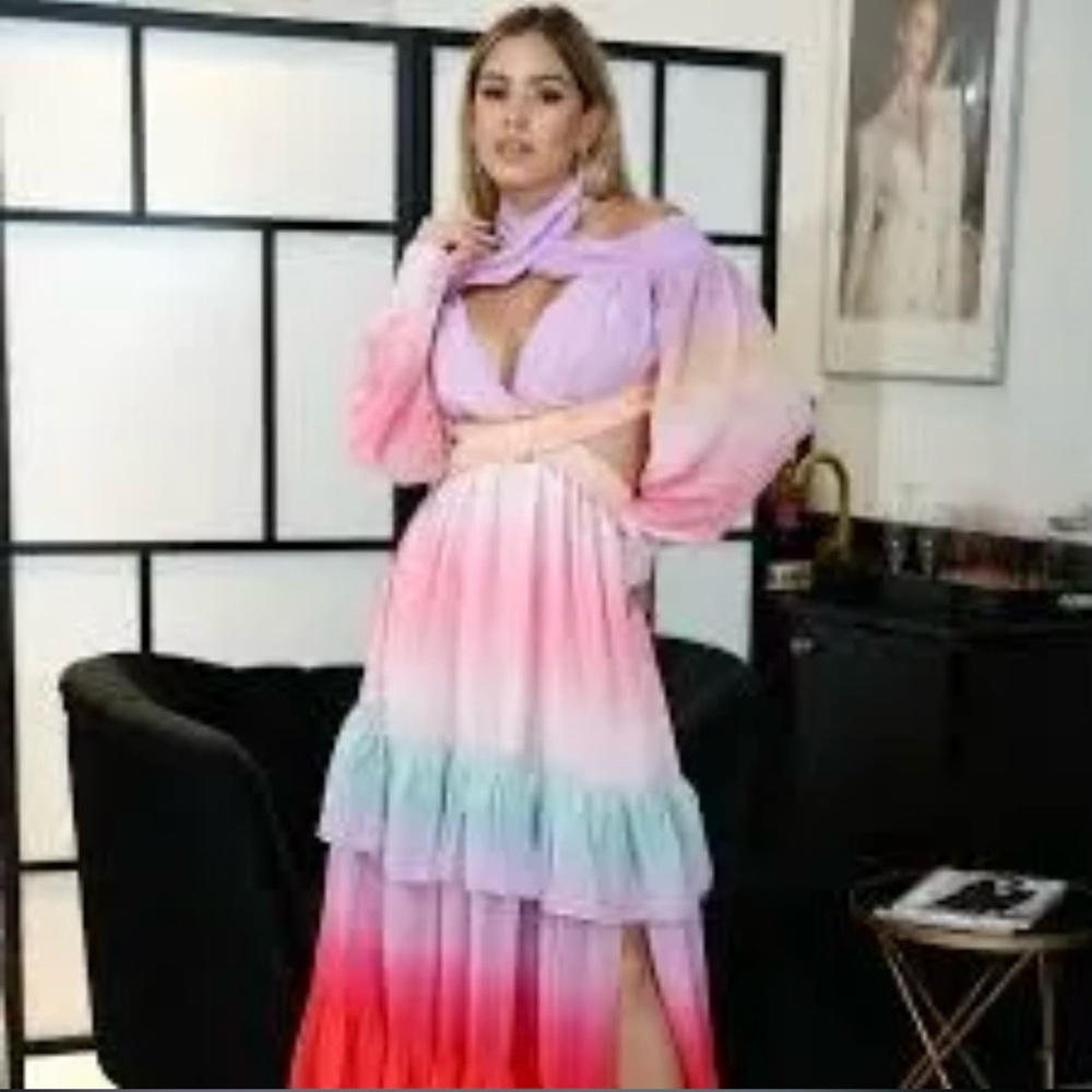 Elegant Multicolor Gradient Skirt